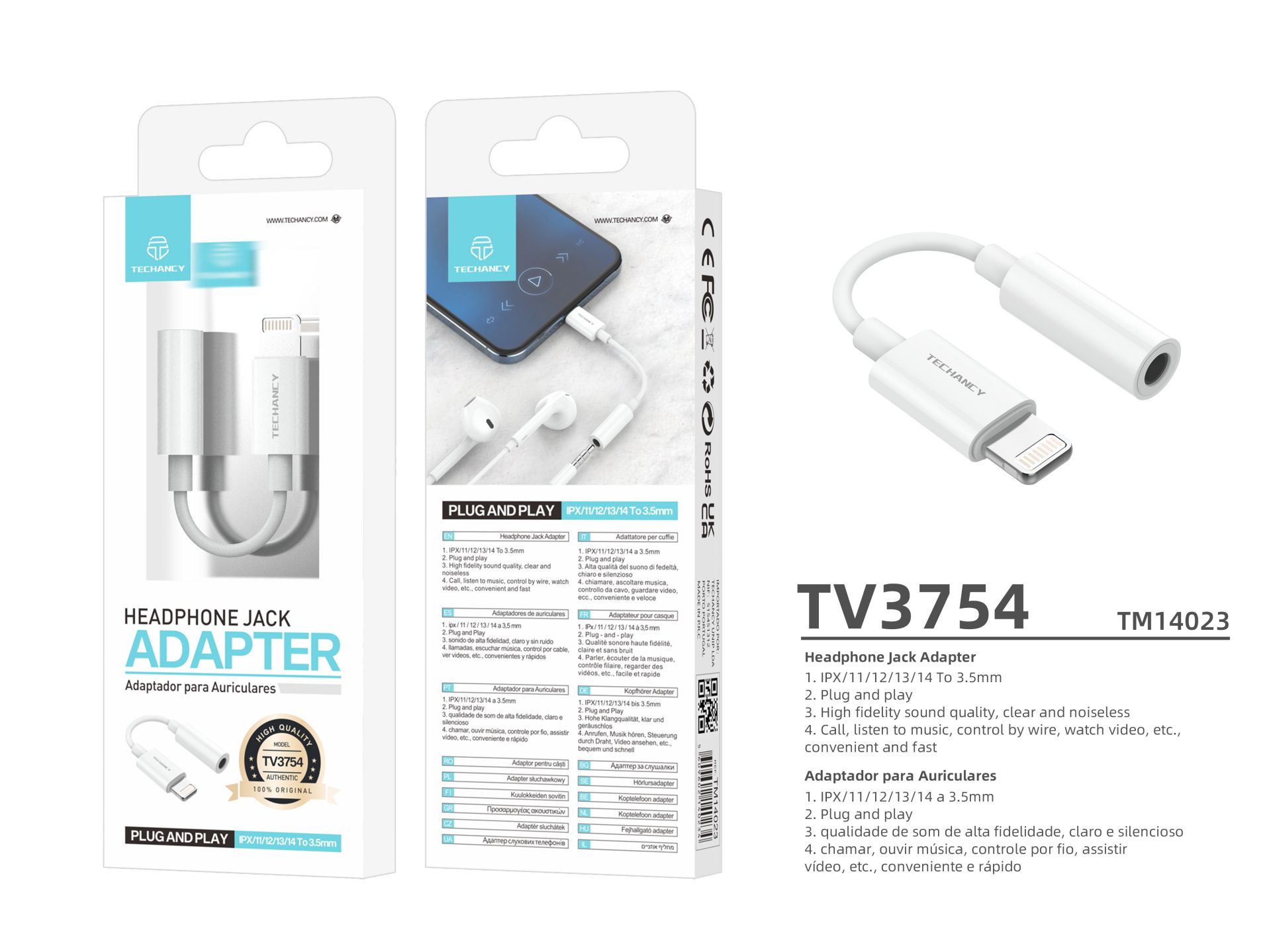 Adattatore auricolare da Lightning a 3,5 mm compatibile con Iphone Adattatore auricolare da Lightning a 3,5 mm compatibile con Iphone
