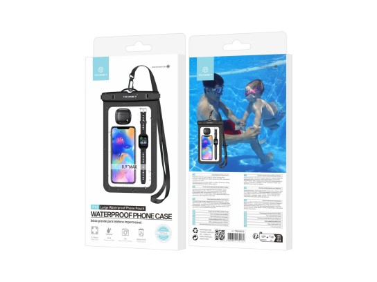 Custodia universale impermeabile per telefono cellulare per Xiaomi Iphone Samsung Etc 8,9 nero