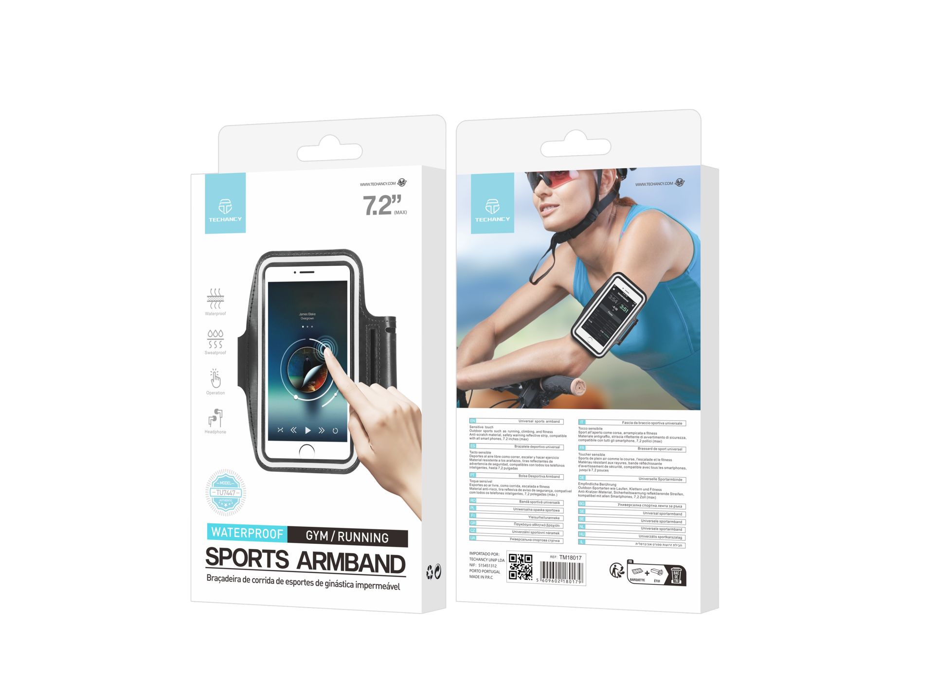 Polsino sportivo universale per telefono cellulare da corsa 7,2 pollici nero Polsino sportivo universale per telefono cellulare da corsa 7,2 pollici nero