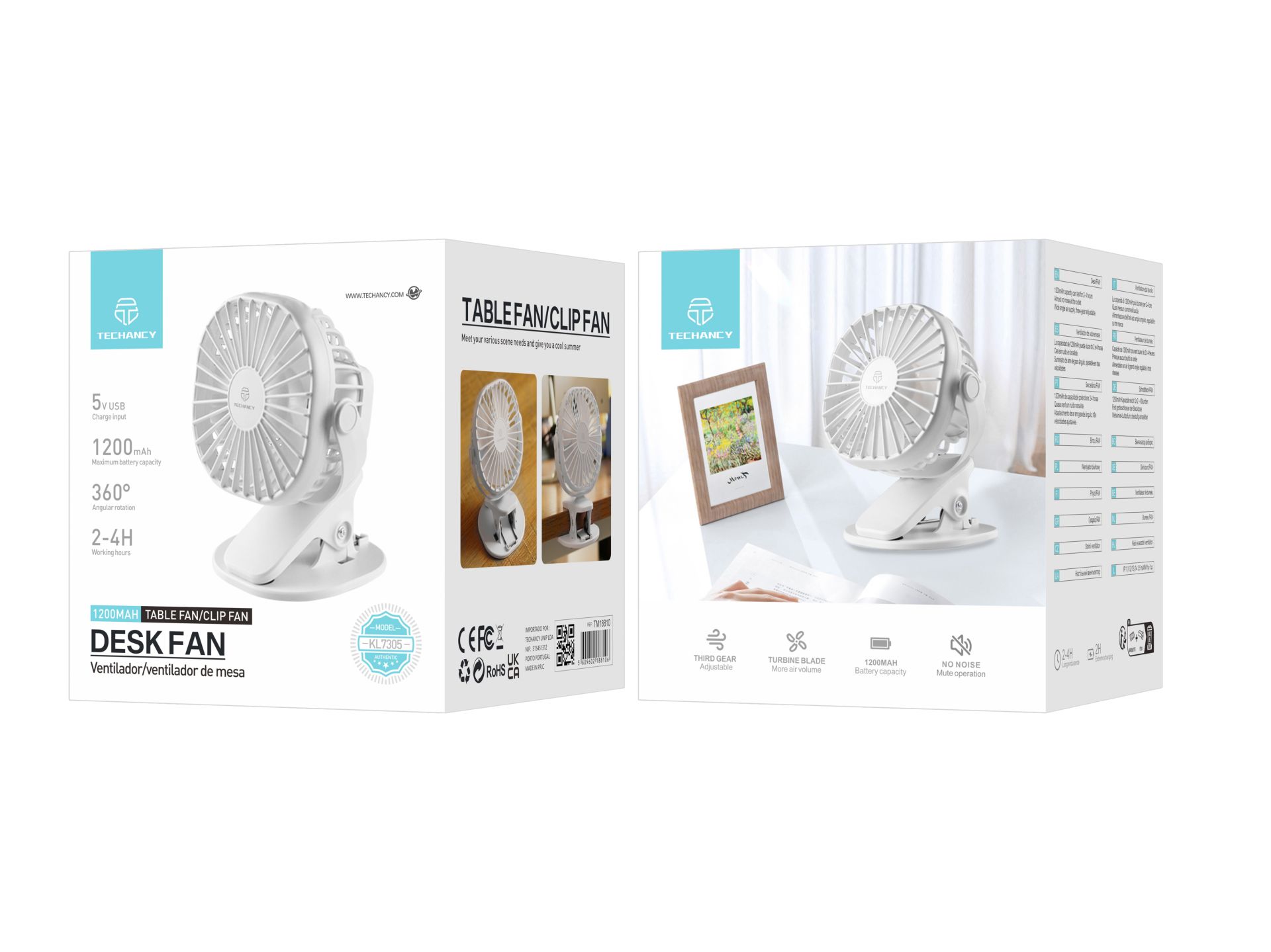 Ventilatore portatile Usb, ventilatore da tavolo silenzioso con clip Ventilatore portatile Usb, ventilatore da tavolo silenzioso con clip