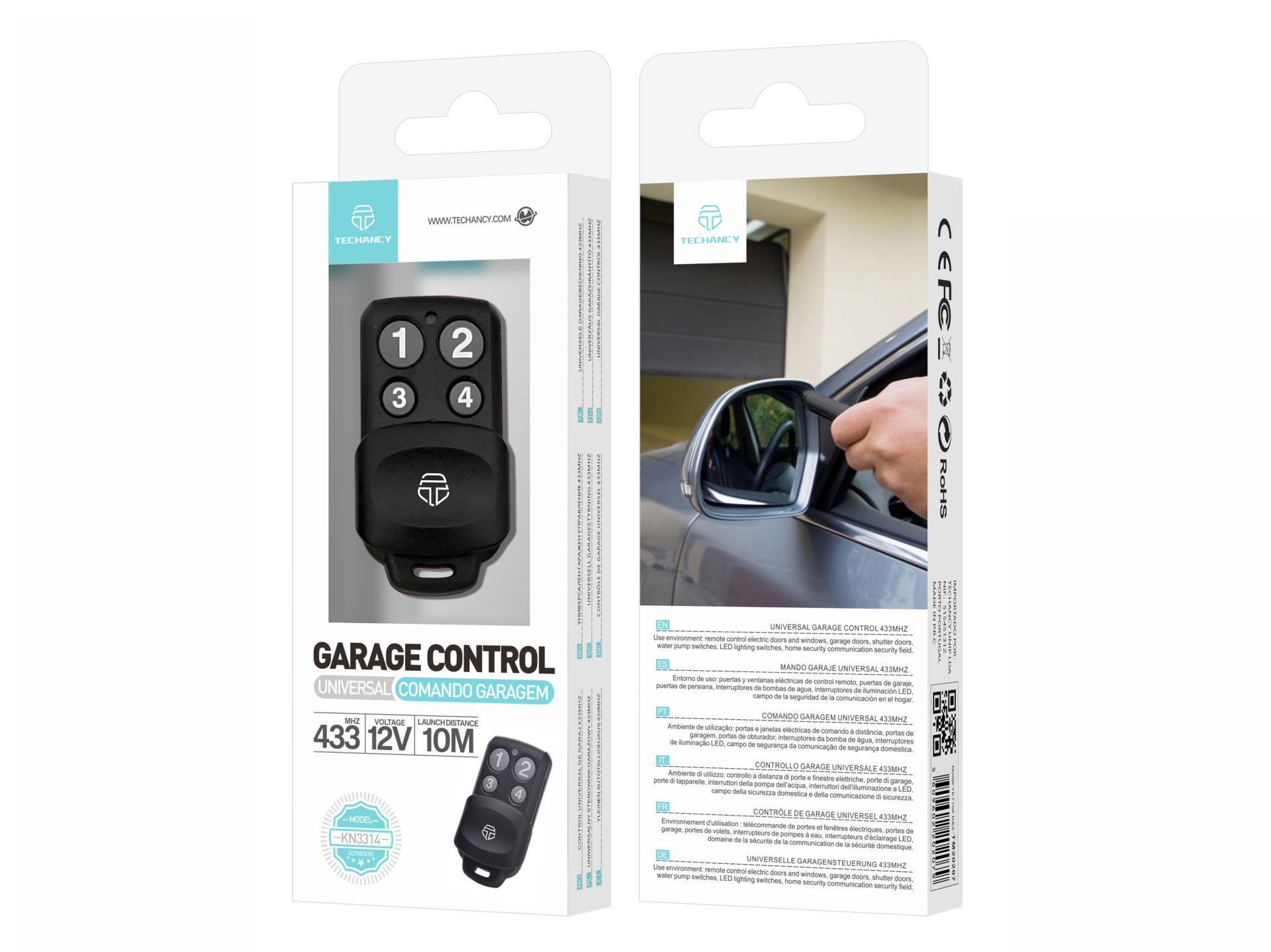 Comando Universal Da Porta Da Garagem Cor Preto