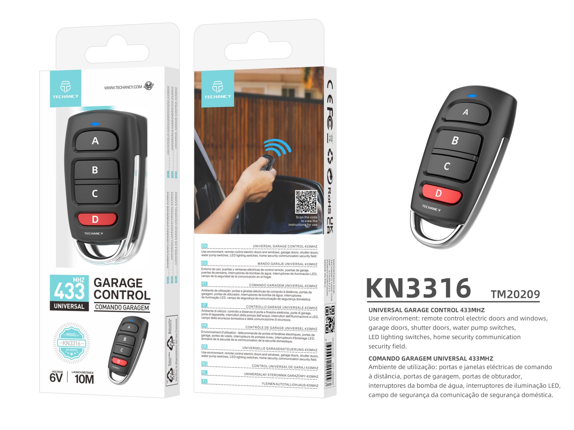 Apriporta universale per garage compatibile con le frequenze di 433Mhz Apriporta universale per garage compatibile con le frequenze di 433Mhz