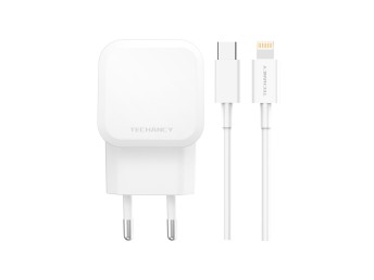 25W Usb-C Wall Charger Power Delivery Pps con Usb-C a Lightning (Mfi) cavo, tipo C Dp Usb Quick Char