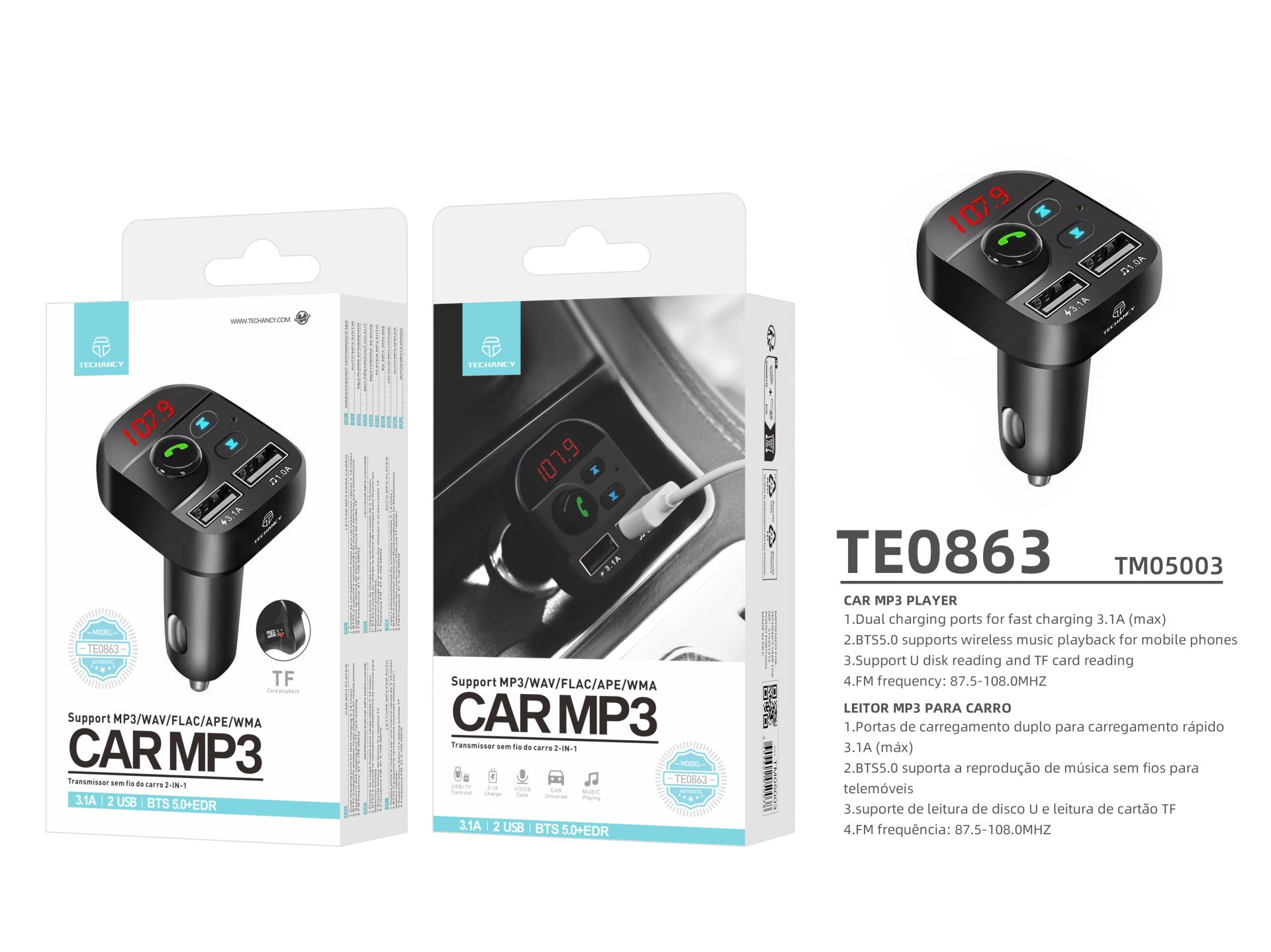 Transmissor Fm Bluetooth Carro Transmissor Fm Bluetooth Carro