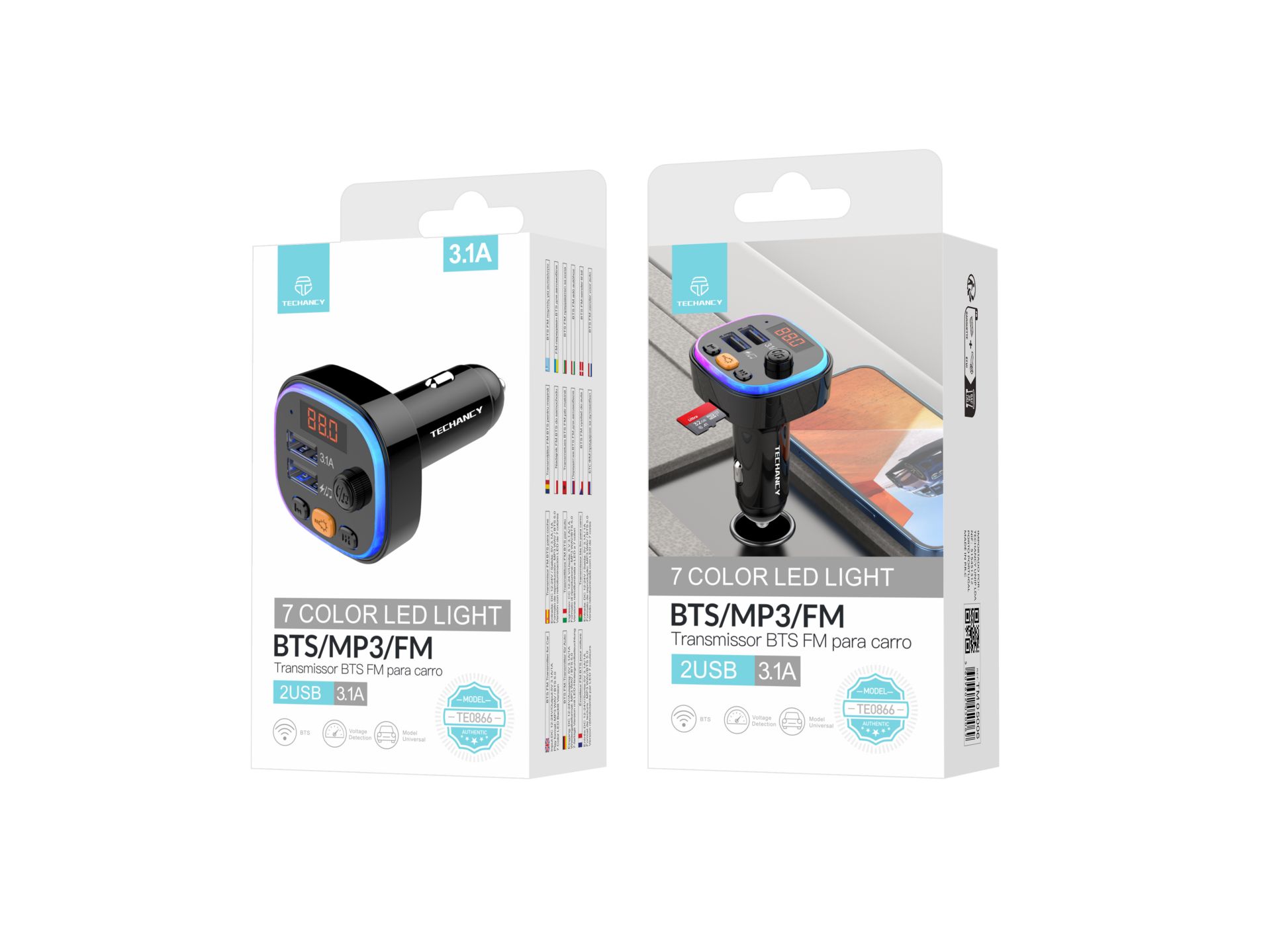 Transmissor Fm Bluetooth Para Carro ,Maos-Livres Sem Fios Leitor Mp3 Carro Preto Transmissor Fm Bluetooth Para Carro ,Maos-Livres Sem Fios Leitor Mp3 Carro Preto