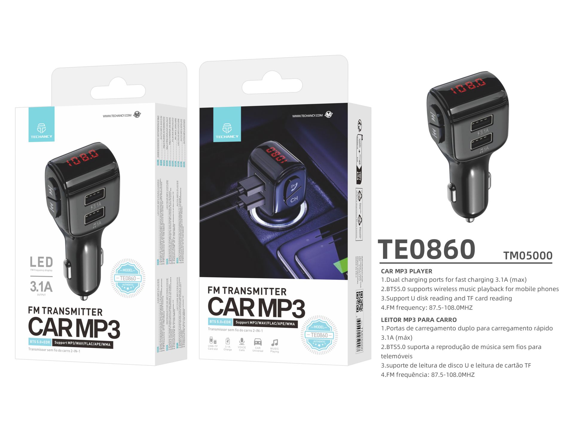 Transmissor Fm Bluetooth Carro Transmissor Fm Bluetooth Carro