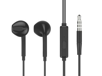 Auricular con cable de 3.5Mm Negro, Compatible para Tablet, Ipad, Ipod, Huawei, Samsung Etc.