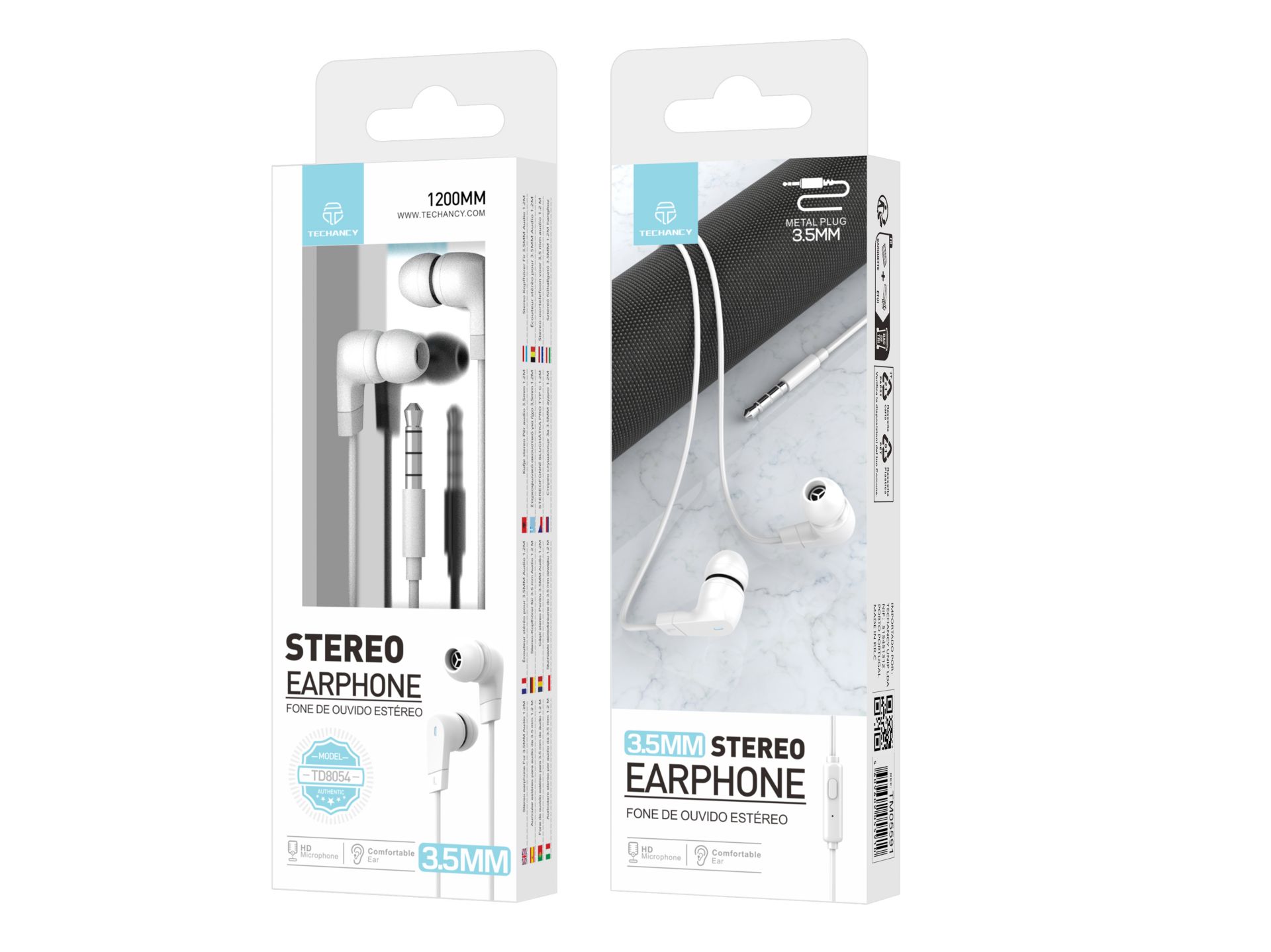 Auricolare con cavo 3.5Mm bianco, compatibile per la compressa, Ipad, Ipod, Huawei, Samsung Etc