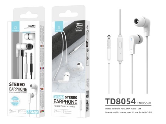 Auricolare con cavo 3.5Mm bianco, compatibile per la compressa, Ipad, Ipod, Huawei, Samsung Etc