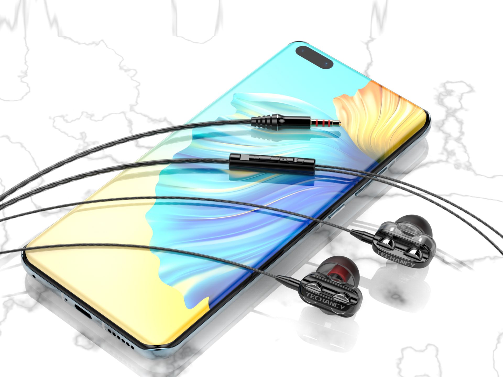 In auricolari, auricolare con cavo e microfono per Smartphone Computer Pc Tablet Mp3, nero