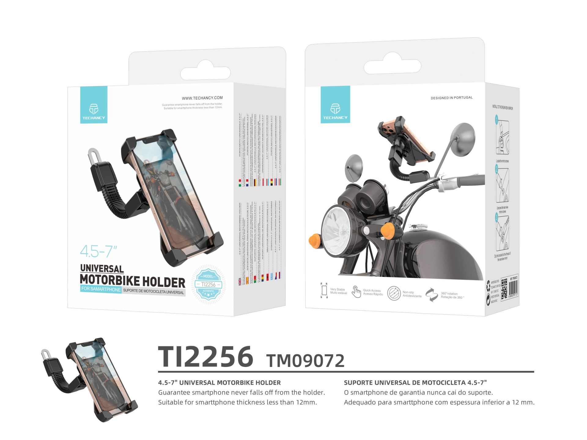 Porta telefono universale per Moto Nero Porta telefono universale per Moto Nero