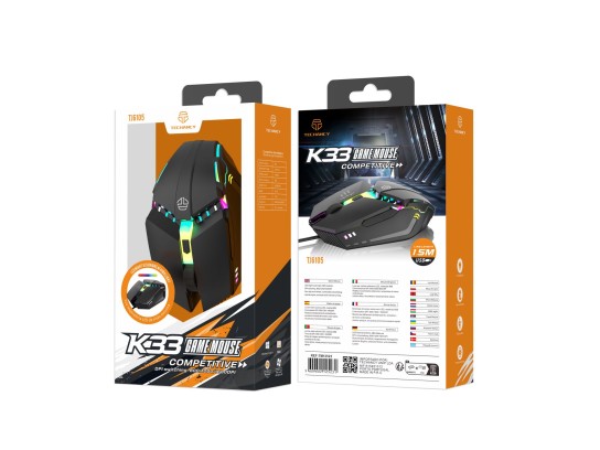 Gaming Mouse 1.5M Black with Light Cable K33 Gaming Mouse 1.5M Black with Light Cable K33