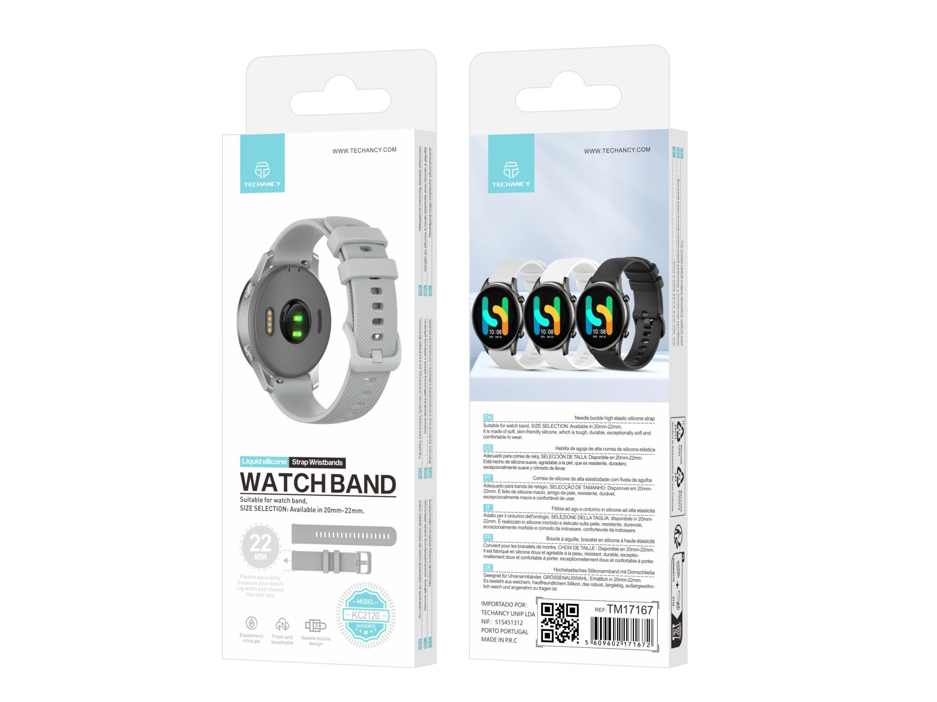 Cinturino 22 mm Watch Smart - Cinturino in silicone impermeabile, cinturino di ricambio compatibile Cinturino 22 mm Watch Smart - Cinturino in silicone impermeabile, cinturino di ricambio compatibile