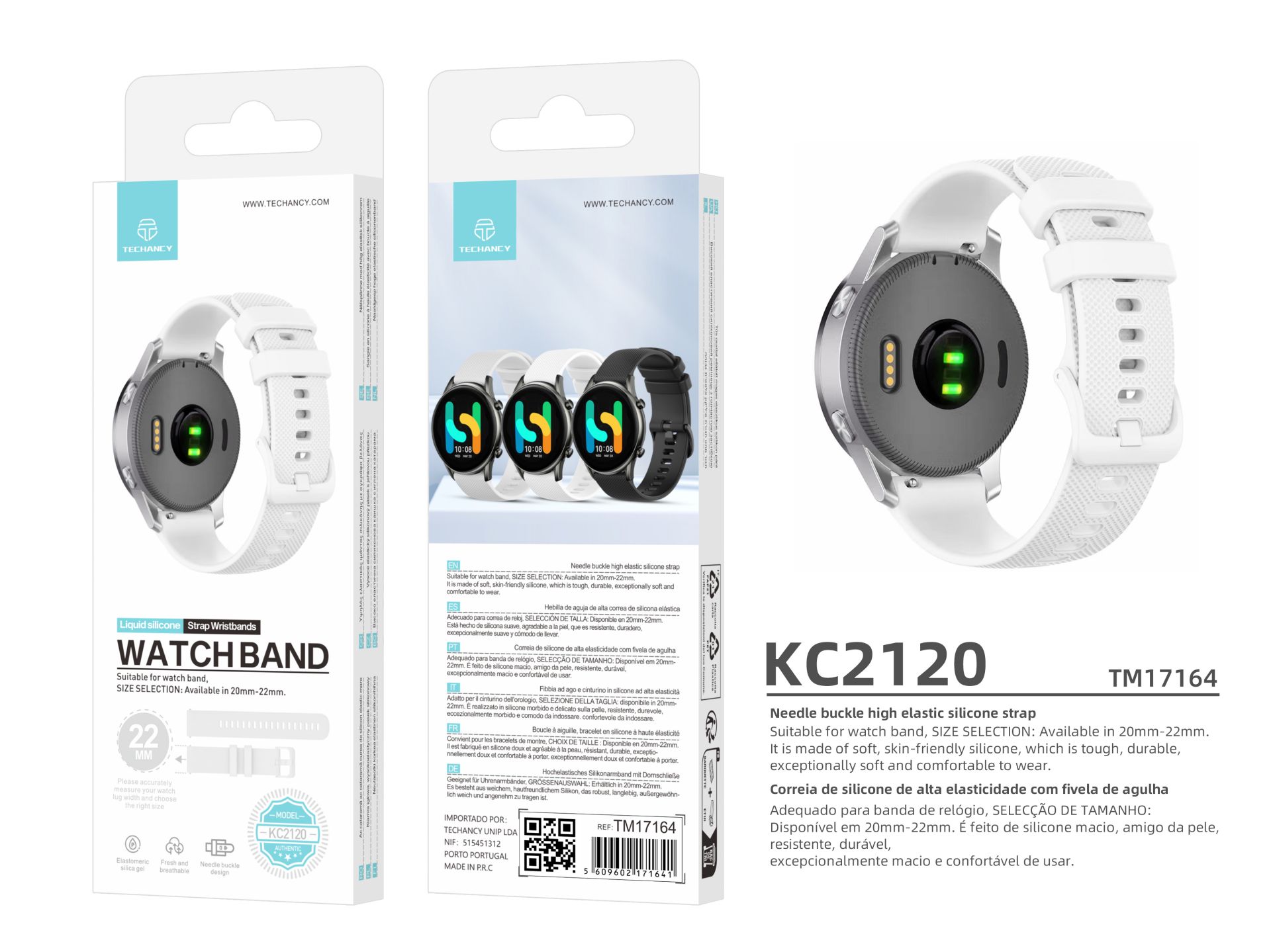 Bracelet 22mm Smart Watch - bracelet étanche en silicone pour montre intelligente, bracelet de rempl Bracelet 22mm Smart Watch - bracelet étanche en silicone pour montre intelligente, bracelet de rempl