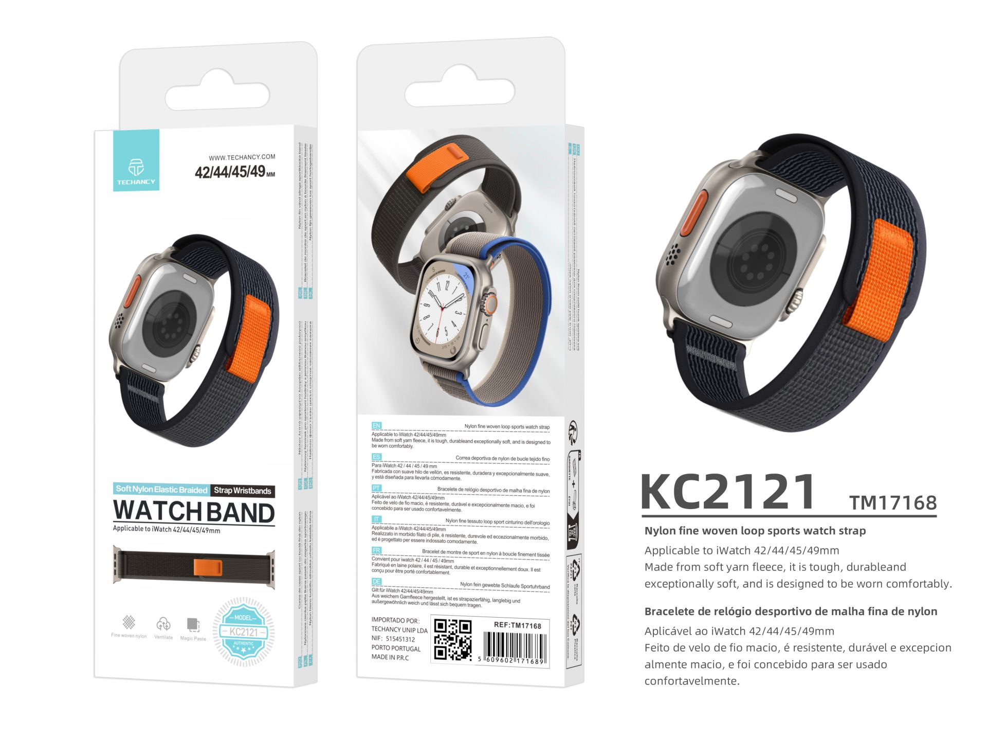 Sportarmband Kompatibel mit Apple Watch 42 Mm, 44 Mm, 45 Mm, 49 Mm, Nylon und Klettverschluss, verst Sportarmband Kompatibel mit Apple Watch 42 Mm, 44 Mm, 45 Mm, 49 Mm, Nylon und Klettverschluss, verst