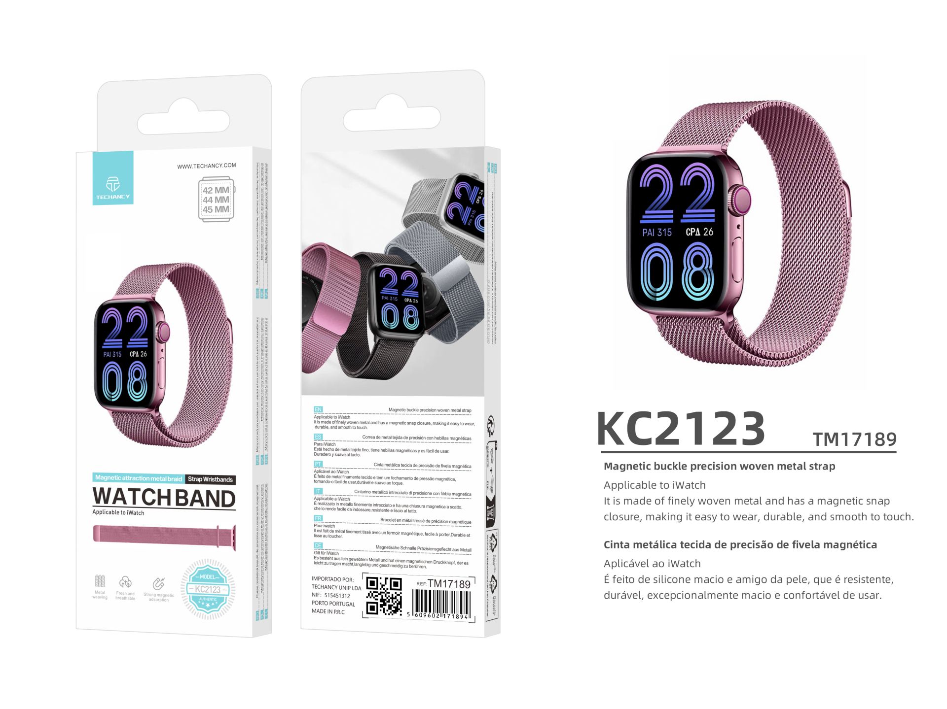 Bracelet magnétique en acier inoxydable compatible avec le bracelet Apple Watch 42 Mm 44 Mm 45 Mm, b Bracelet magnétique en acier inoxydable compatible avec le bracelet Apple Watch 42 Mm 44 Mm 45 Mm, b