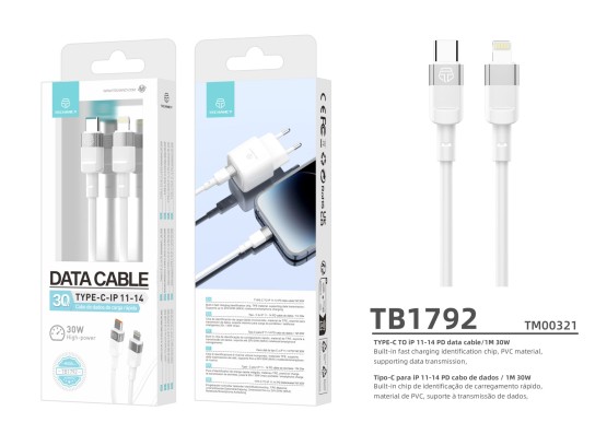 Câble Usb C vers Lightning 1M 30W, Câble Chargeur Iphone Chargement Rapide  Compatible avec Iphone 14 - TM00321
