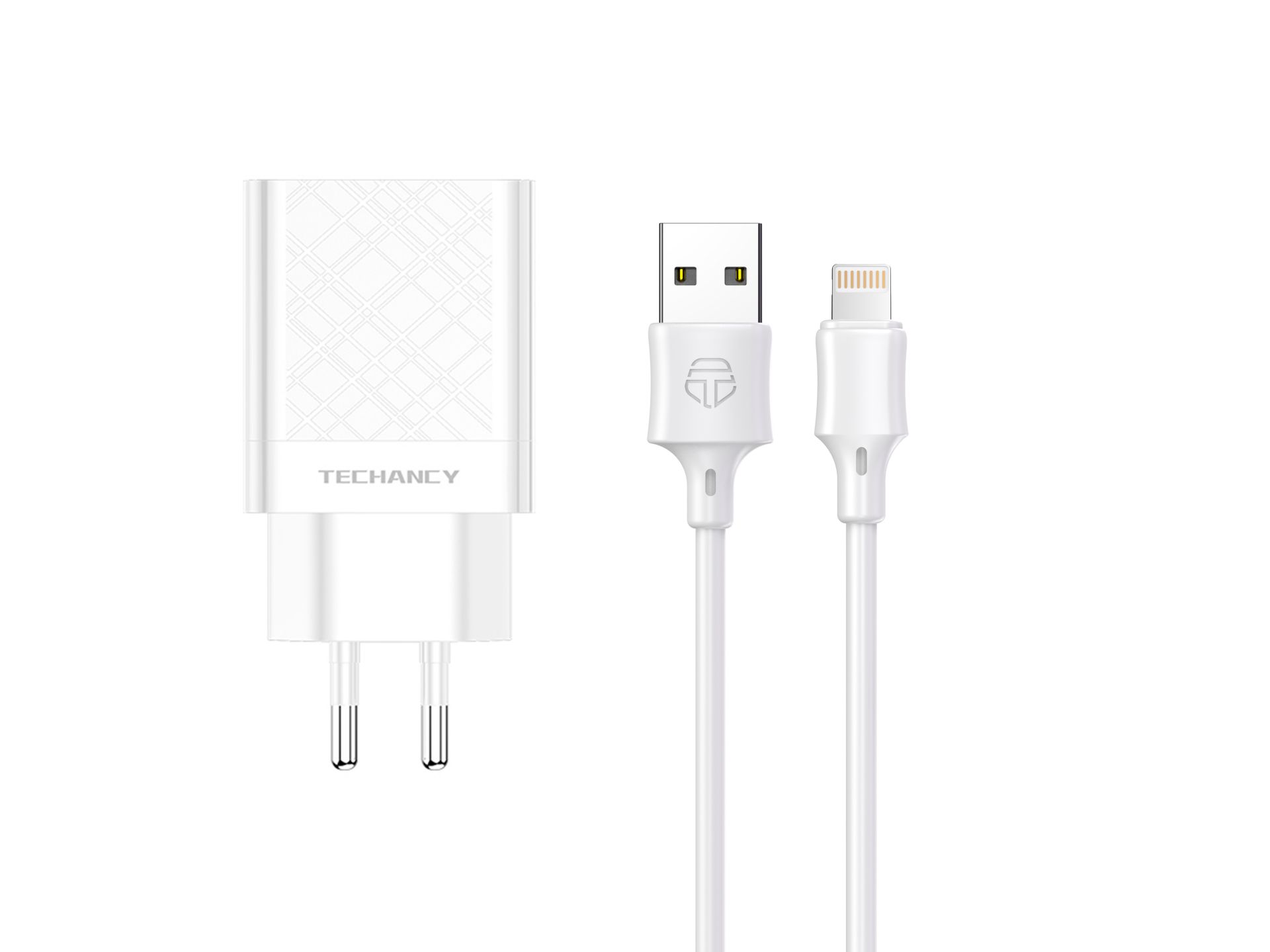 Charger With Cable For Ip 2.4A 1M 2Usb White