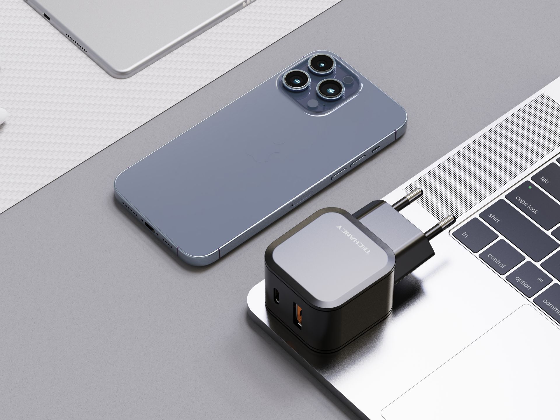 Caricabatterie 25W E Qc3.0 Usb C Pd Charger, presa di ricarica rapida a 2 porte (Pd e Qc), adattator
