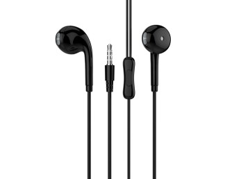 Macaron 3.5Mm Wire Control Headphones 1.2M Black