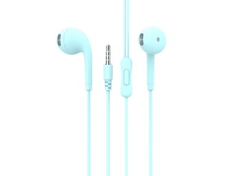 Macaron 3.5Mm Wire Control Headphones 1.2M Azul