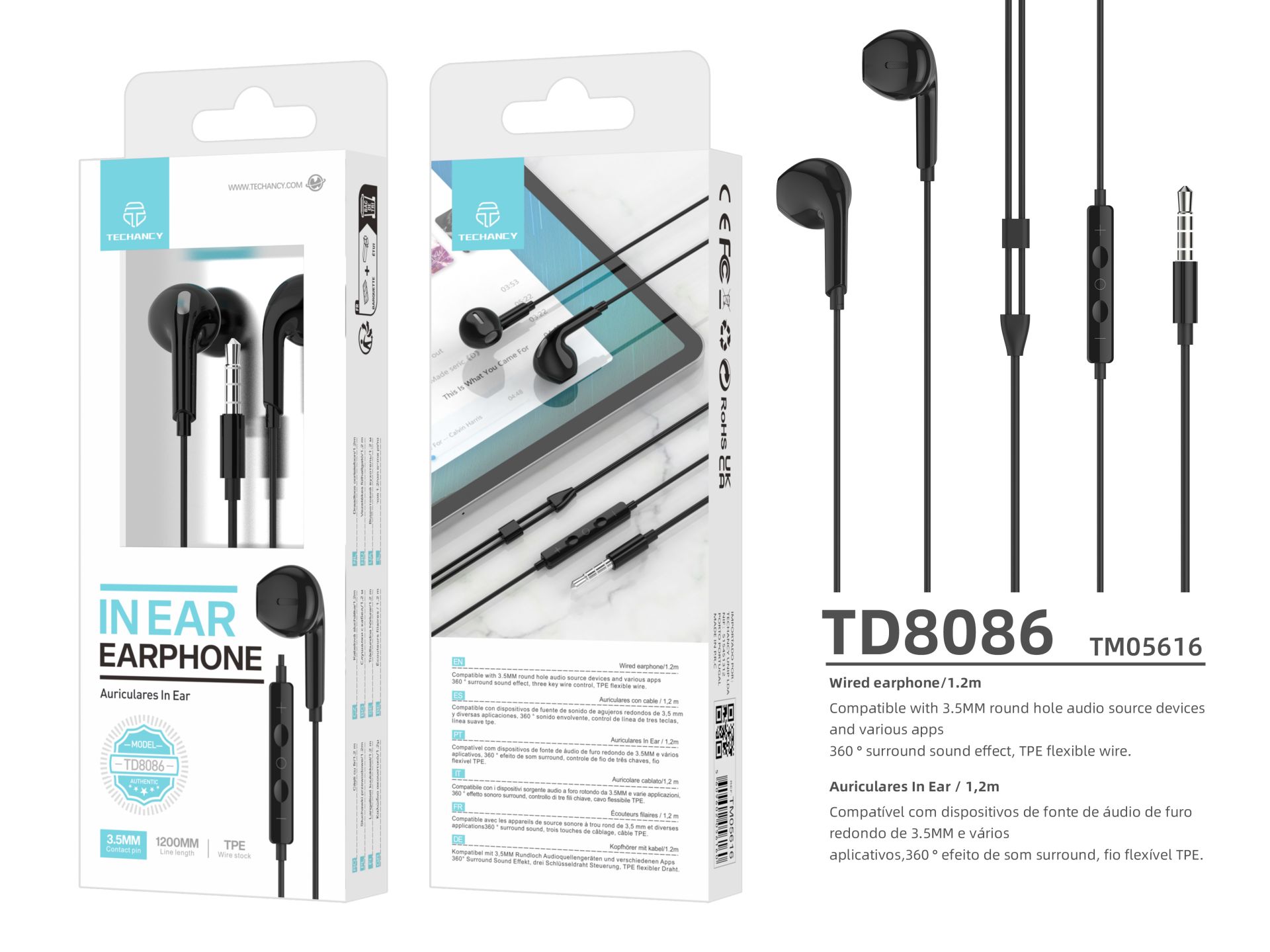 In-Ear-Kopfhörer mit Kabel und Mikrofon, Ohrhörer mit Klinke, Musikhelme mit kräftigem Bass, für Iph In-Ear-Kopfhörer mit Kabel und Mikrofon, Ohrhörer mit Klinke, Musikhelme mit kräftigem Bass, für Iph