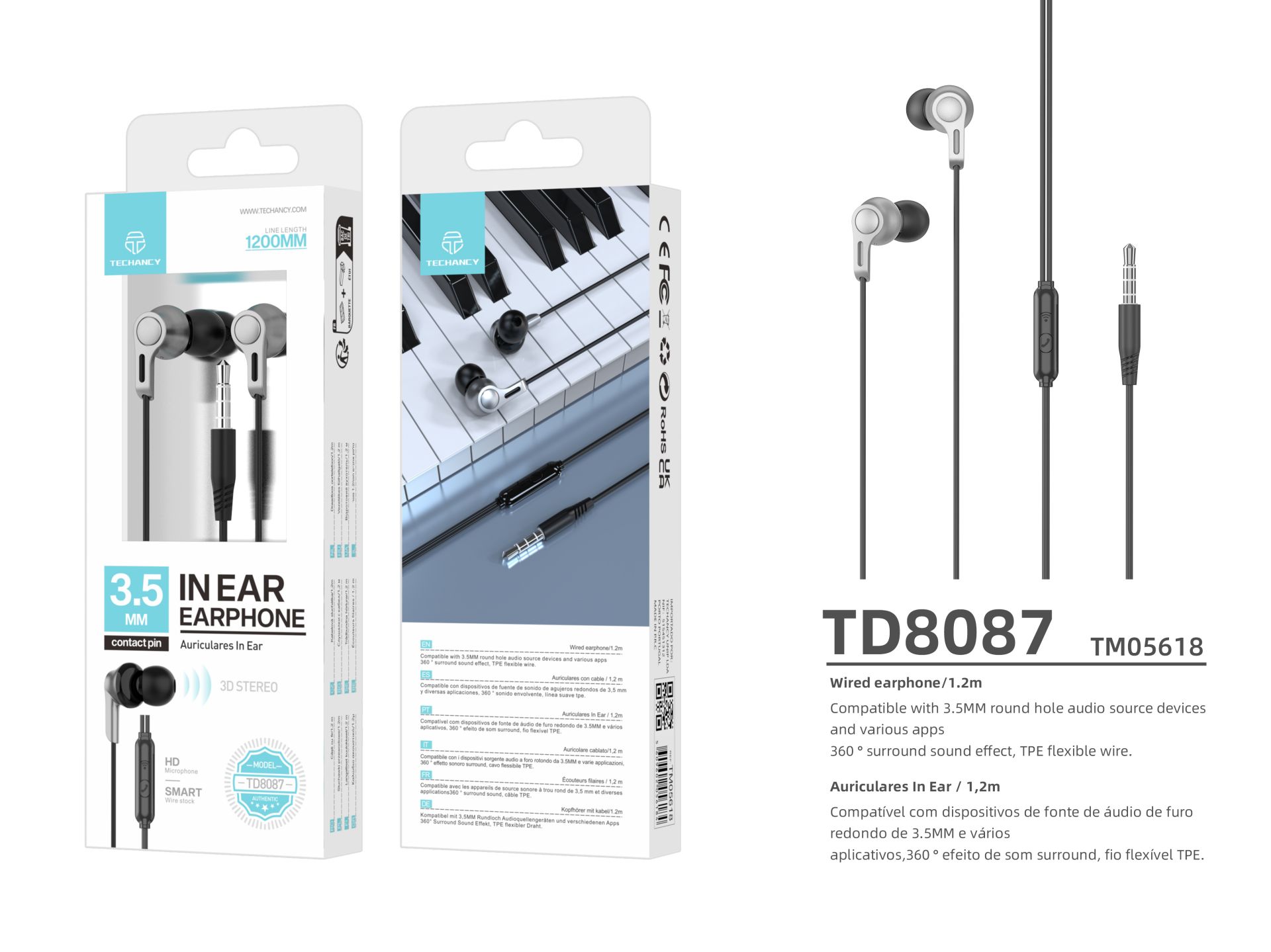 In-Ear Headphones With Cable And Microphone, Earbuds With Jack, Music Helmets With Powerful Bass, Fo In-Ear Headphones With Cable And Microphone, Earbuds With Jack, Music Helmets With Powerful Bass, Fo