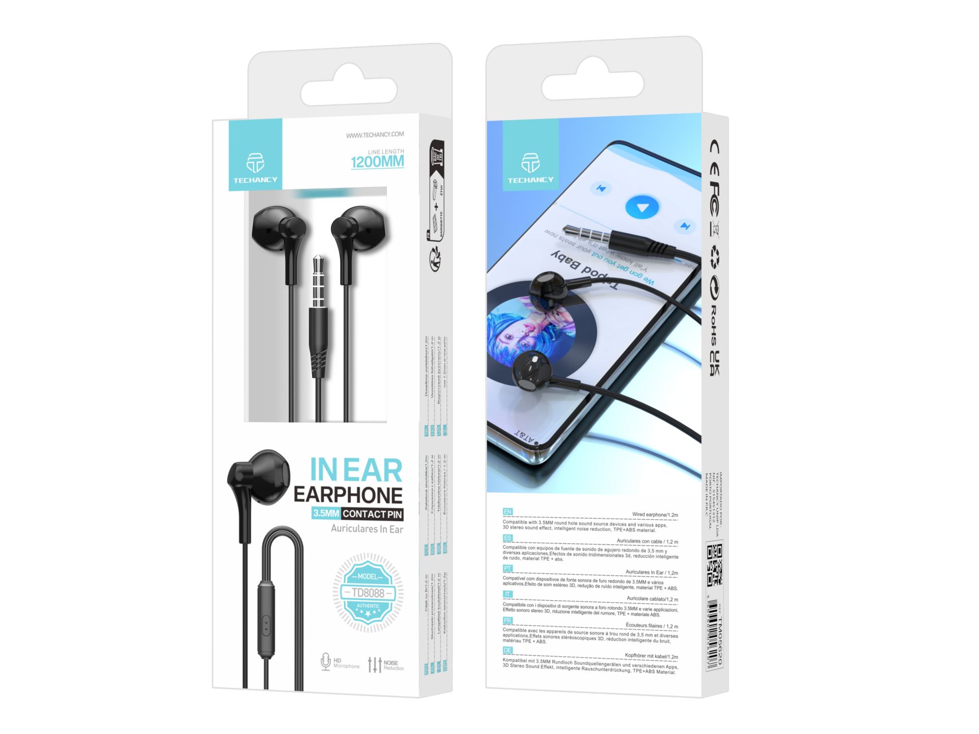 Auriculares In Ear Com Cabo E Microfone, Auricular Com Jack, Capacetes Musica Com Graves Potentes, P Auriculares In Ear Com Cabo E Microfone, Auricular Com Jack, Capacetes Musica Com Graves Potentes, P