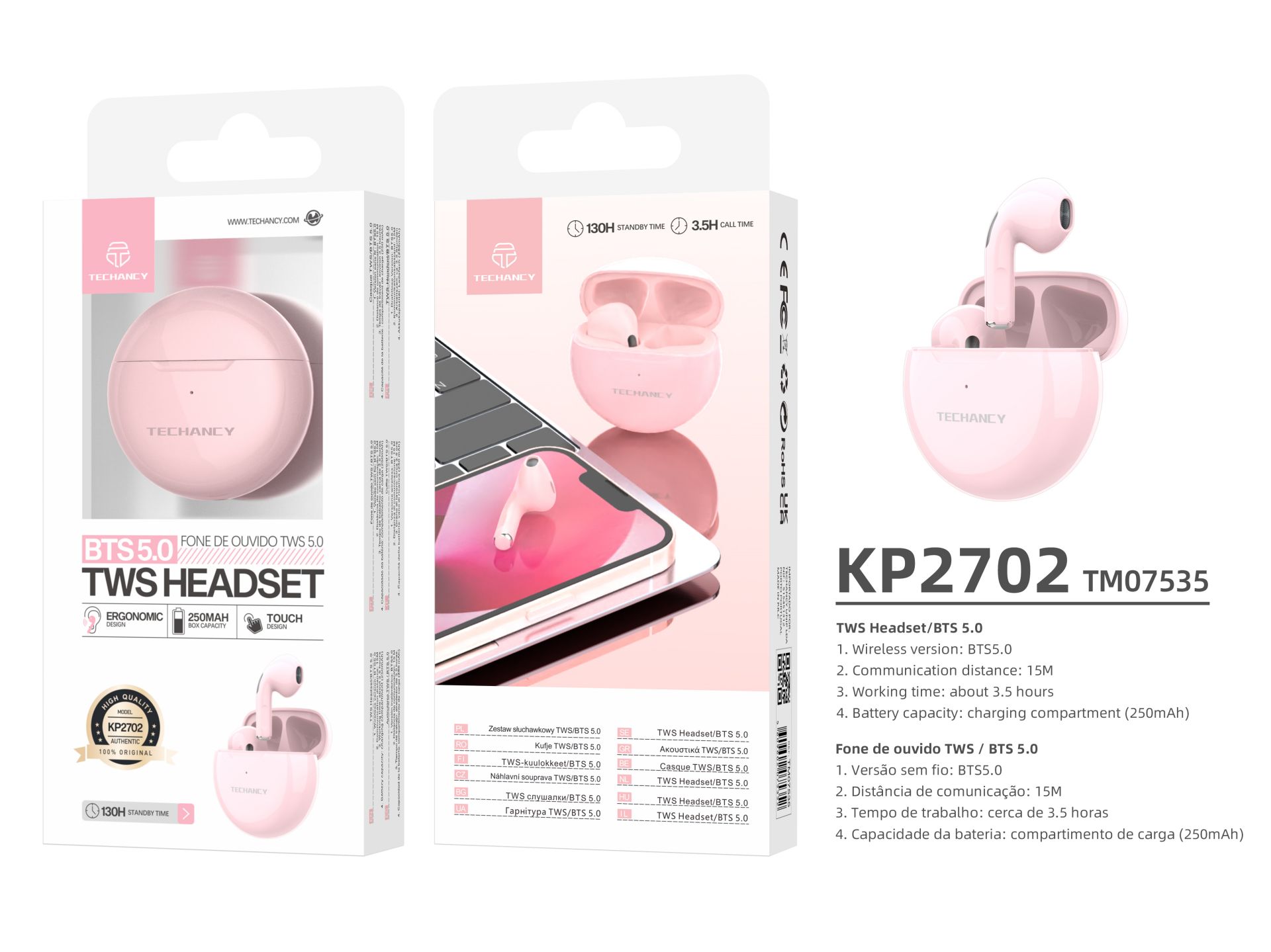 Auriculares Tws Rosa