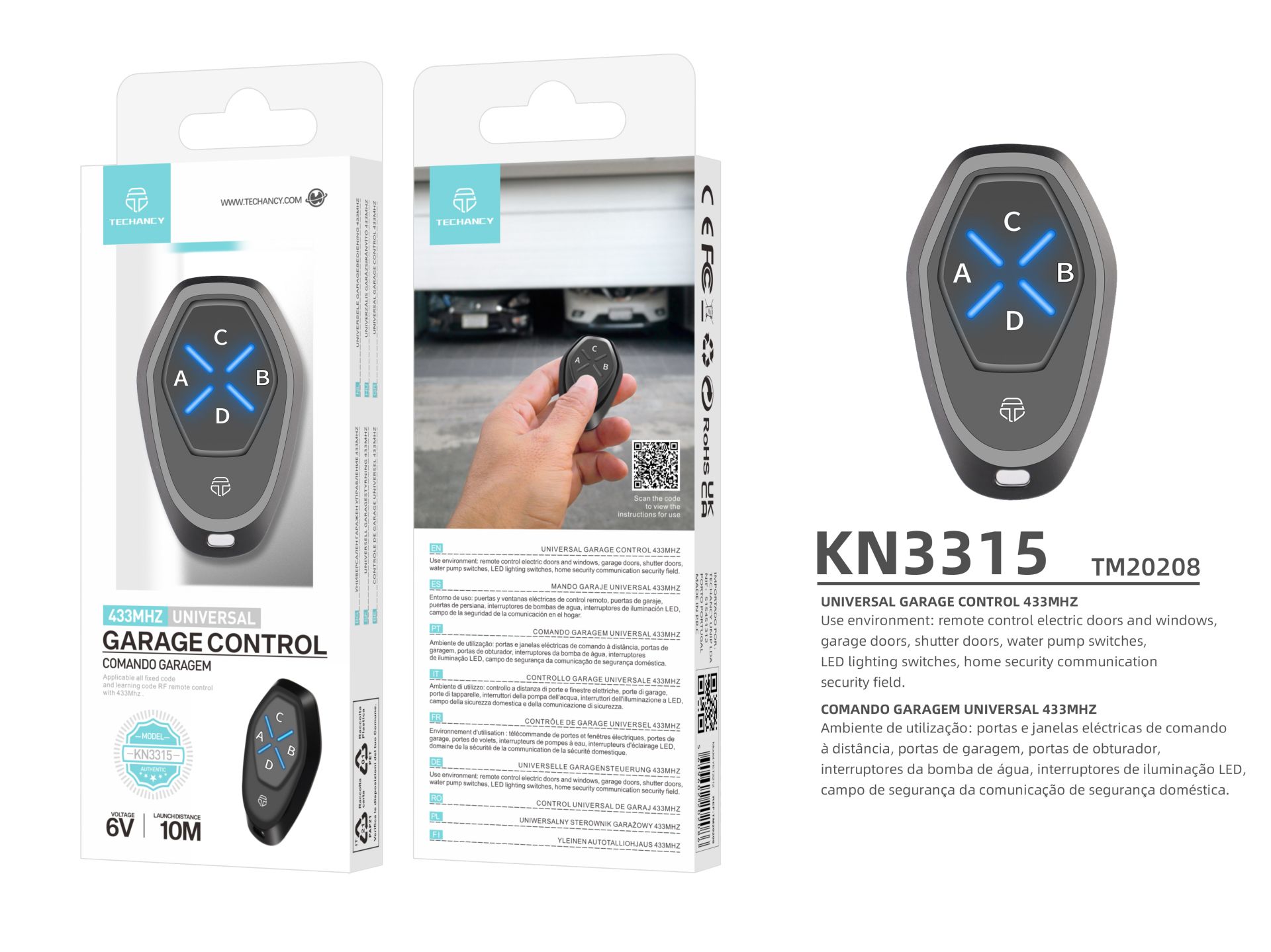 Comando De Garagem Universal Compativel Com Frequencias De 433 Mhz Comando De Garagem Universal Compativel Com Frequencias De 433 Mhz