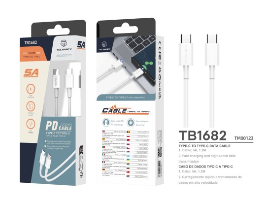 Typ-C zu Typ-C Datenkabel 1.2M18Wpd Weiß Typ-C zu Typ-C Datenkabel 1.2M18Wpd Weiß