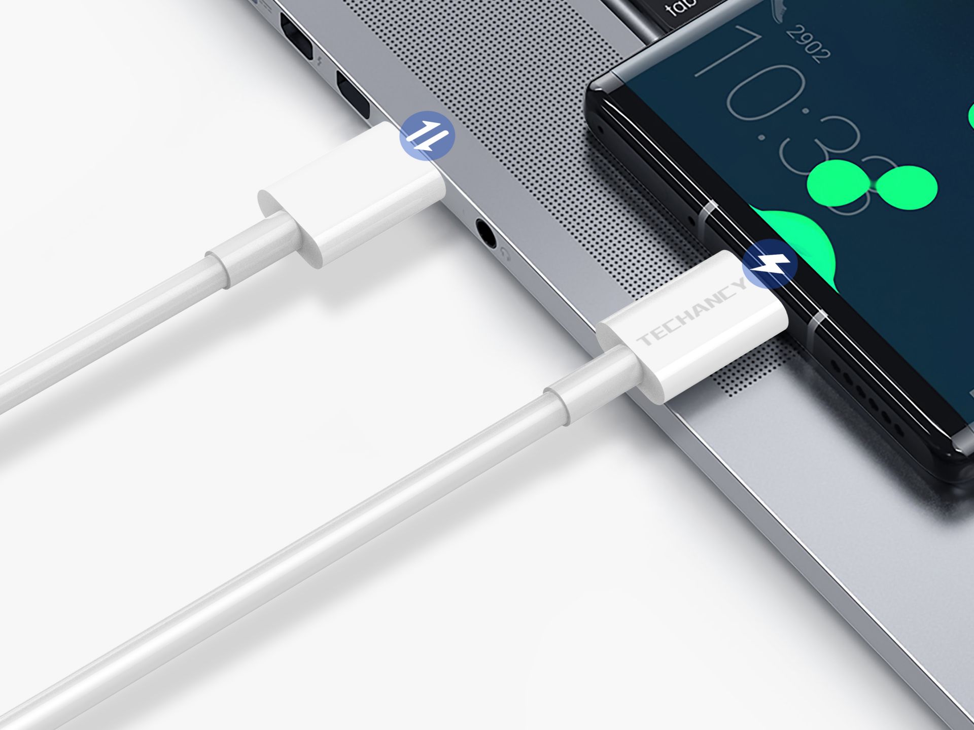 Typ-C zu Typ-C Datenkabel 1.2M18Wpd Weiß Typ-C zu Typ-C Datenkabel 1.2M18Wpd Weiß