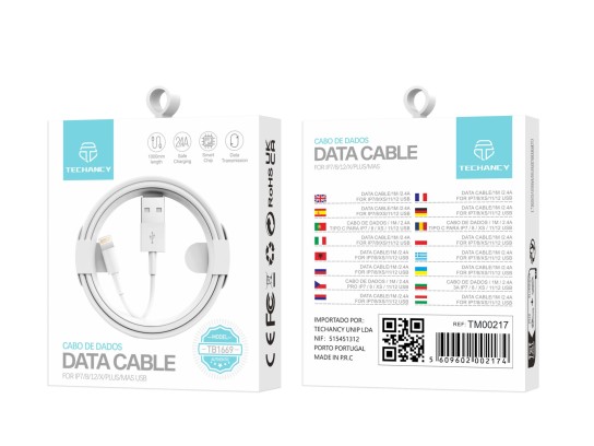 Data Cable Ip7/8/X/12 2.4A 1M White