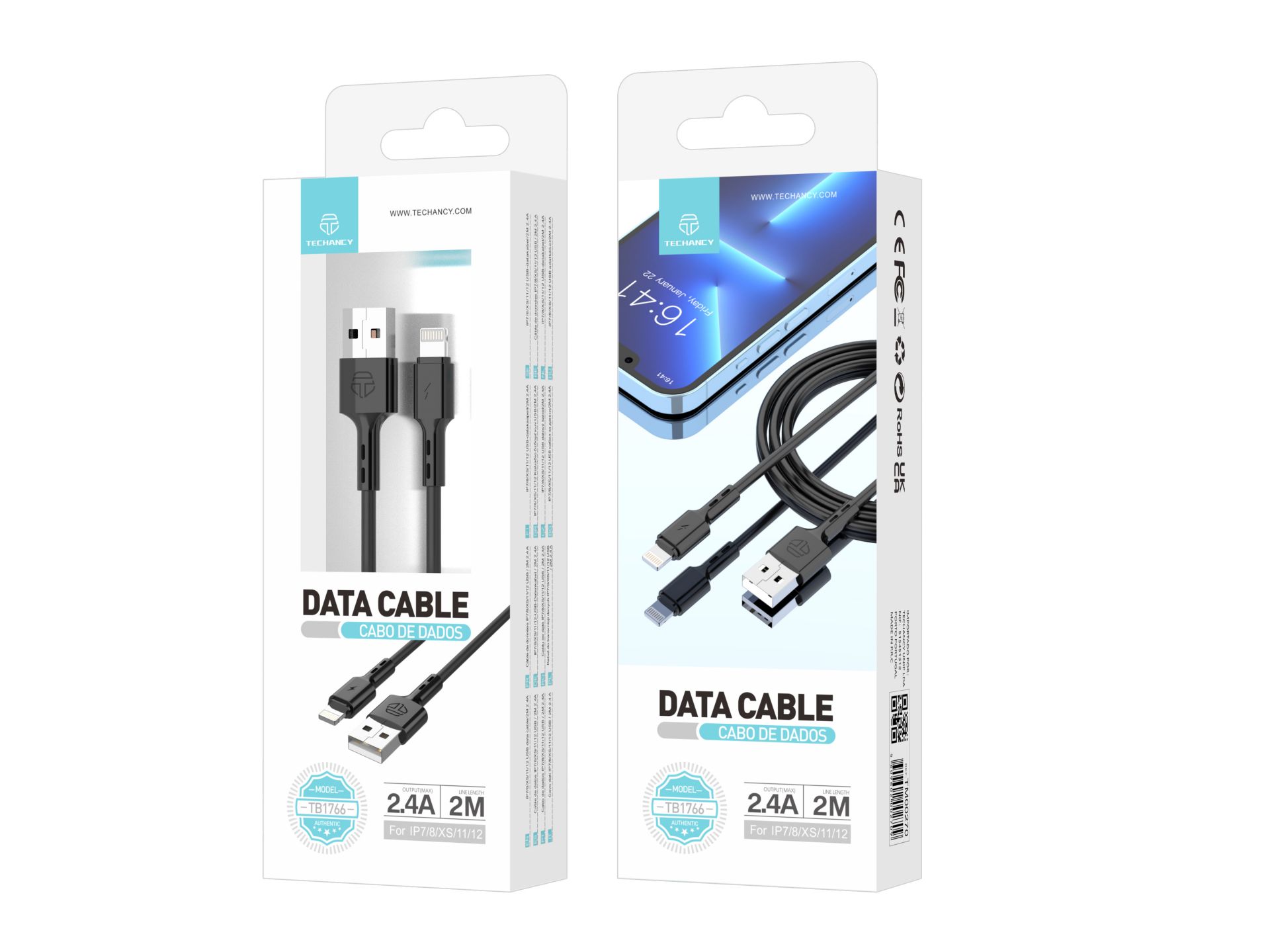 High Quality Lightning Data Cable Black 2M 2.4A High Quality Lightning Data Cable Black 2M 2.4A