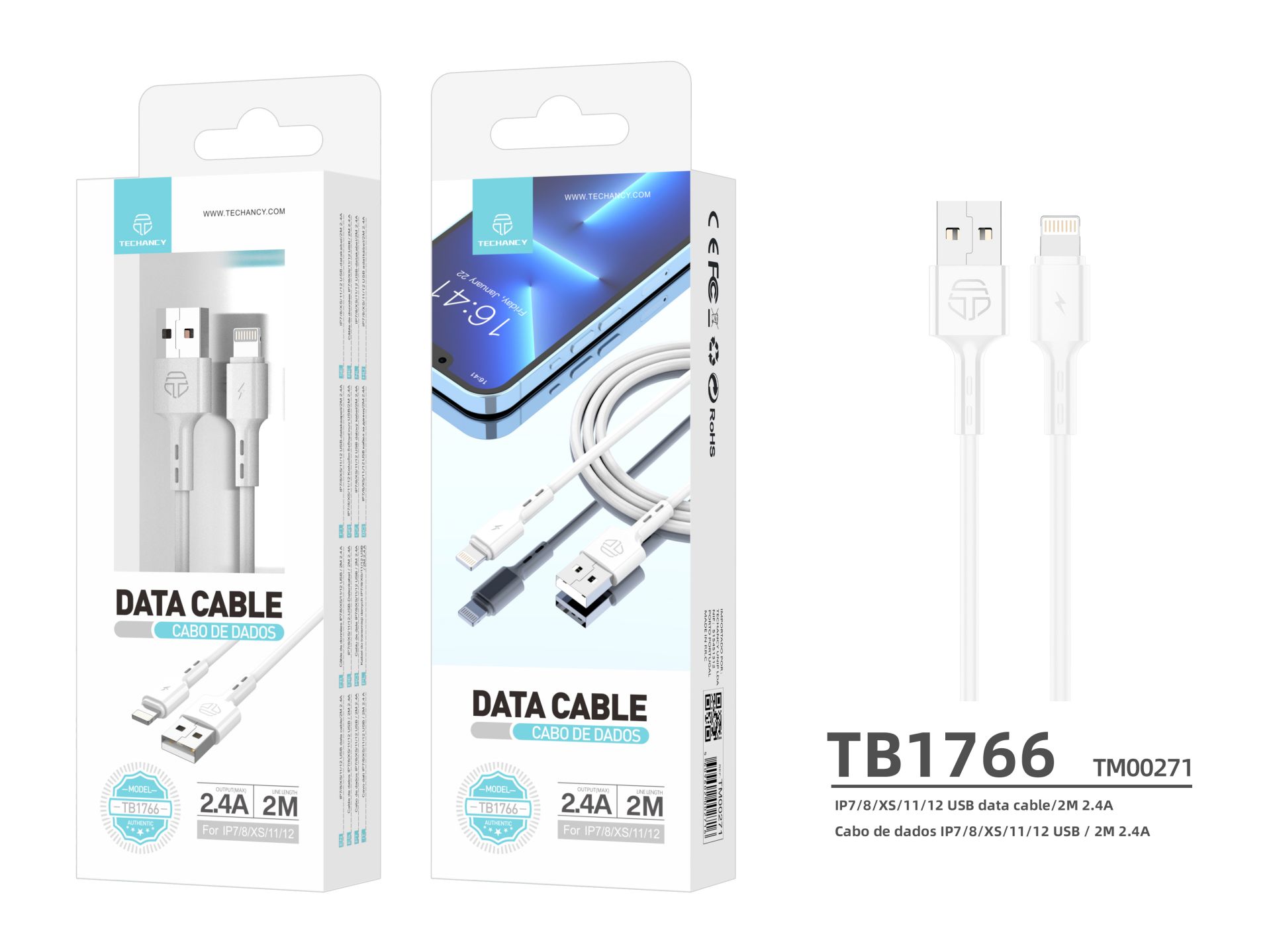 High Quality Lightning Data Cable White 2M 2.4A High Quality Lightning Data Cable White 2M 2.4A