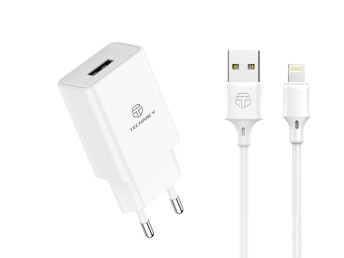 Charger With Cable For Ip 2.4A 1Usb 1M White
