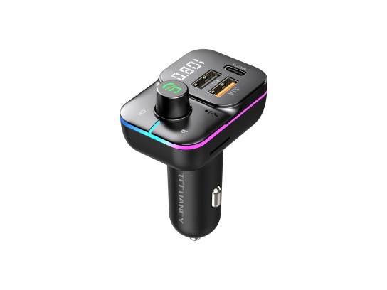 Transmetteur Fm Bluetooth 5.0, lecteur de musique mains libres pour voiture,  son Hi-Fi à basses profondes, adaptateur radio Bluetooth 2 chargeurs Usb  Type-C 25W à charge rapide, support de mémoire Usb 