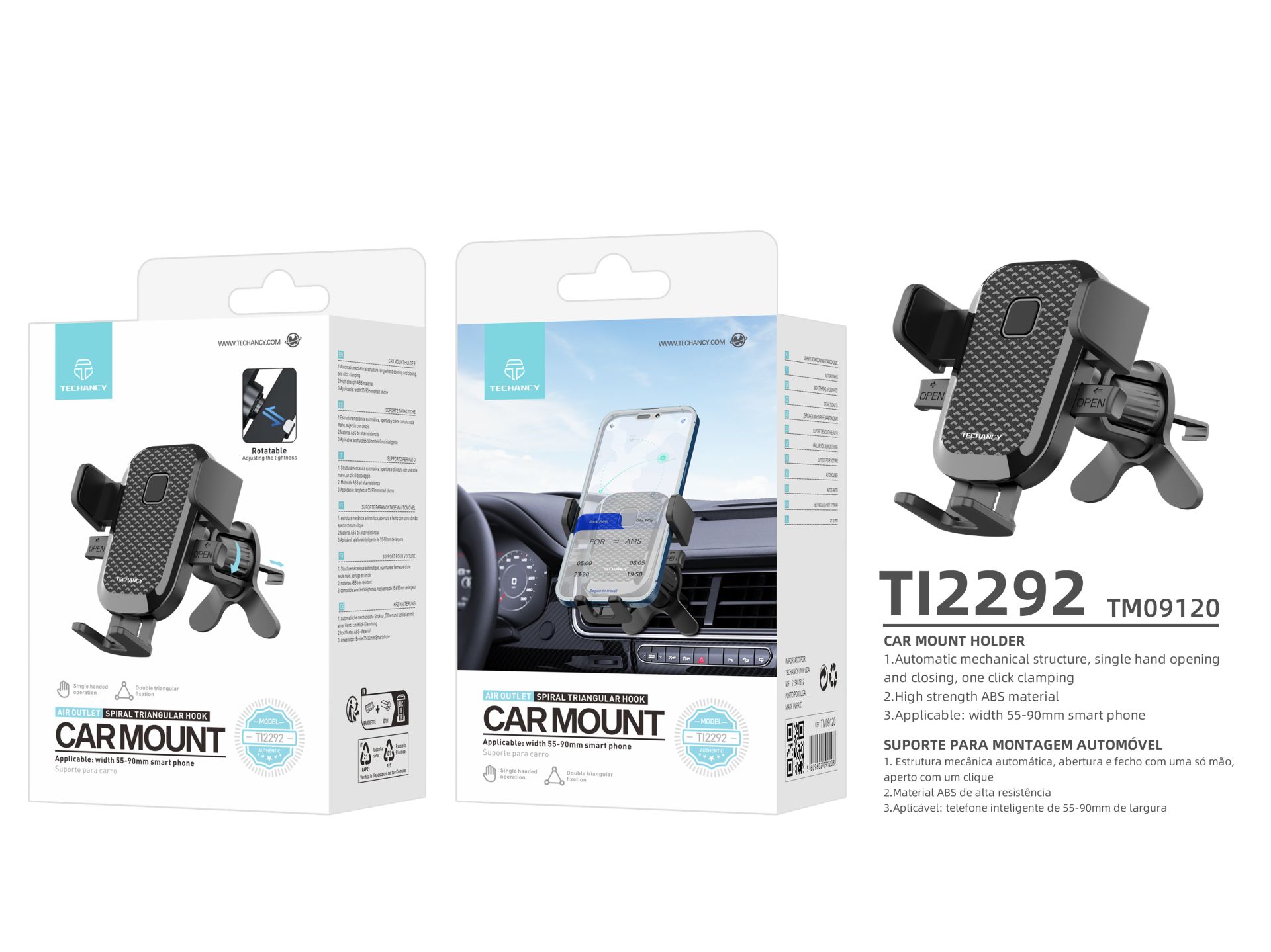 Supporto per auto mobile per la ventilazione dell'aria, accessorio di rotazione a 360° per auto mobi Supporto per auto mobile per la ventilazione dell'aria, accessorio di rotazione a 360° per auto mobi