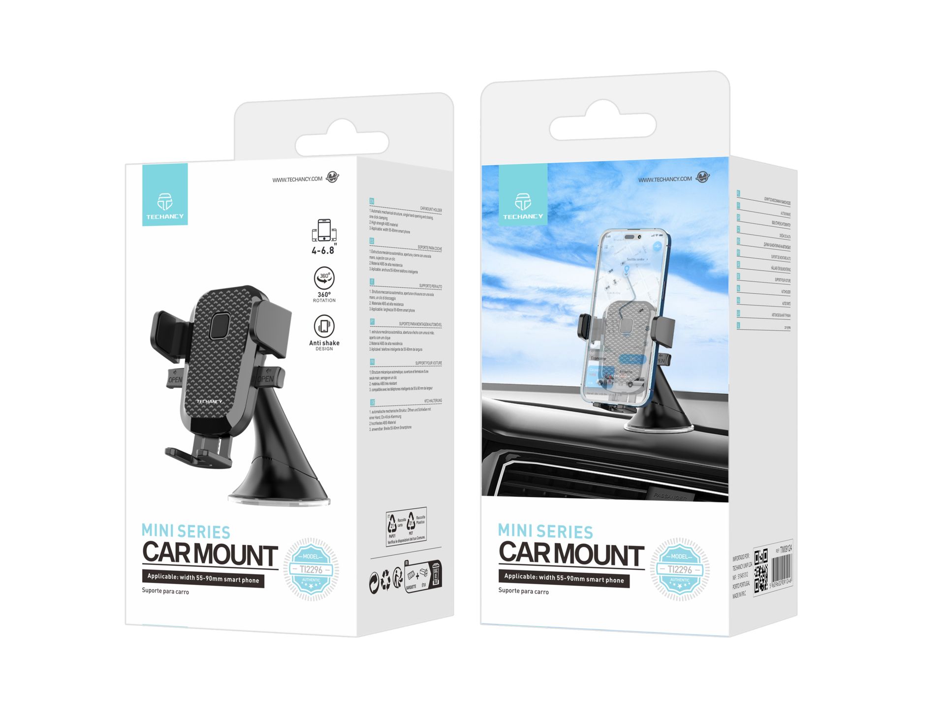 Supporto per auto mobile, supporto universale per parabrezza dell'auto mobile con forte ventosa e br Supporto per auto mobile, supporto universale per parabrezza dell'auto mobile con forte ventosa e br