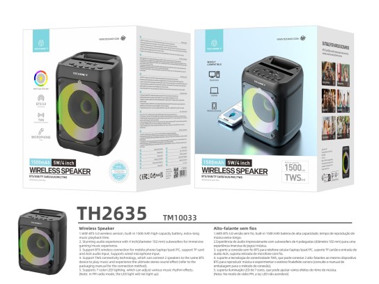 Bluetooth 5.0 Stereo Speakers, Portable Wireless Speaker, Colourful Lights, 1500 Mah Battery, Outdoo Bluetooth 5.0 Stereo Speakers, Portable Wireless Speaker, Colourful Lights, 1500 Mah Battery, Outdoo
