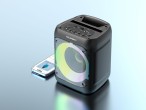 Altifalantes Bluetooth 5.0 Estereo, Altifalante Sem Fios Portatil , Luzes Coloridas, Bateria De 1500