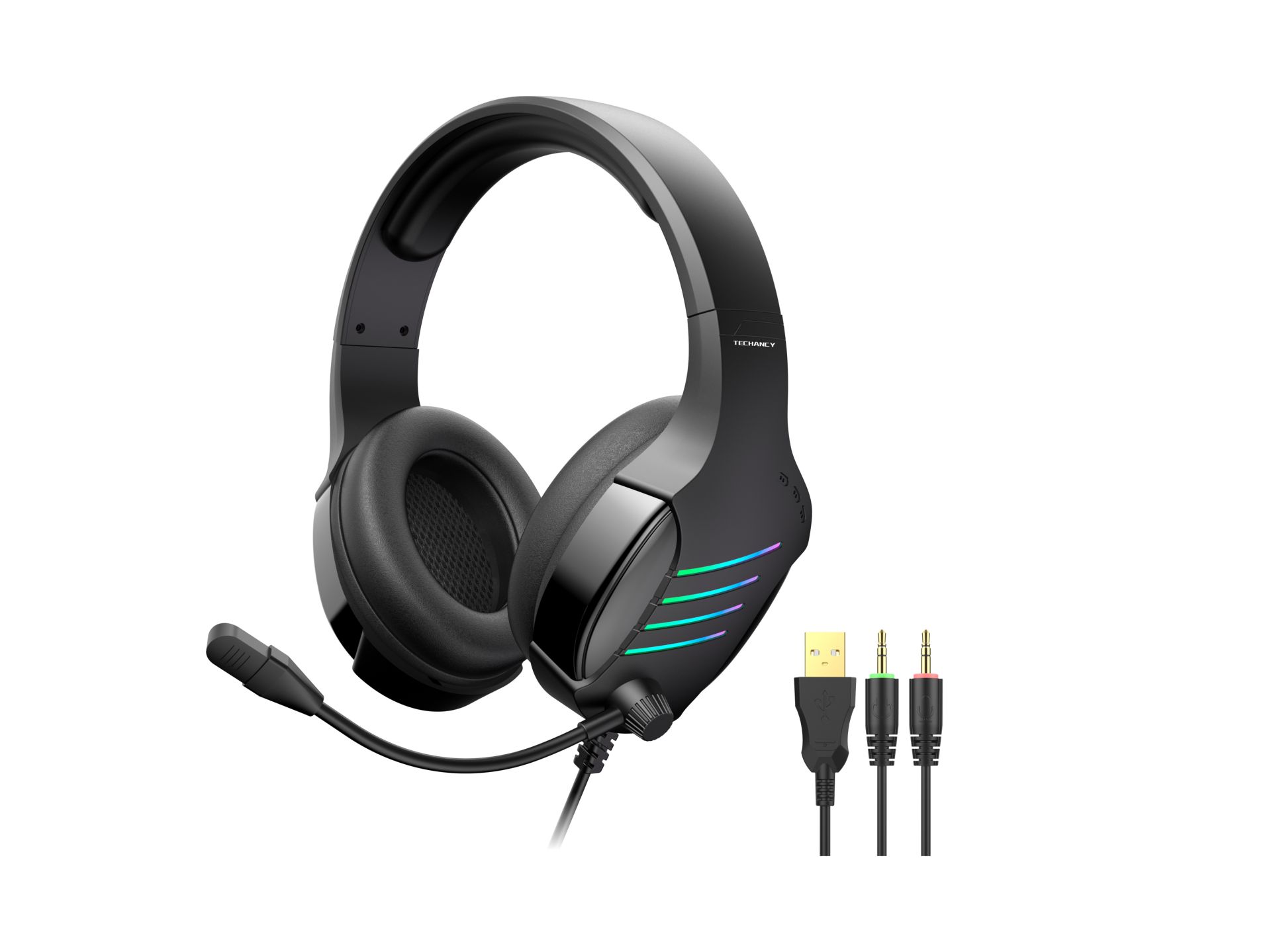 Stereo Gaming Headset With Pc-Compatible Rgb Lighting, 3.5Mm Input, Black Colour Stereo Gaming Headset With Pc-Compatible Rgb Lighting, 3.5Mm Input, Black Colour
