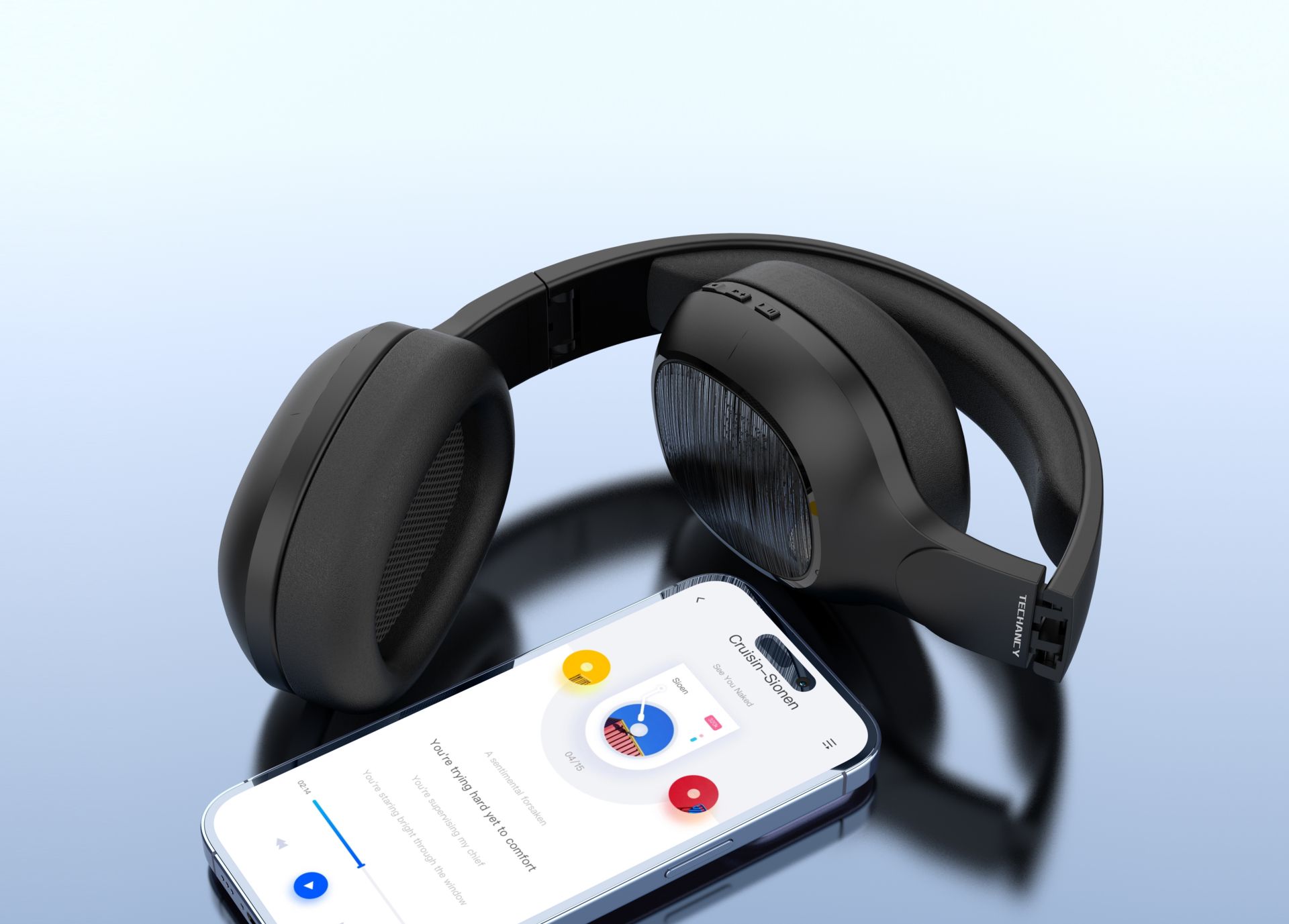 Y527 On-Ear Wireless Headphones With Bluetooth Technology, Lightweight, Comfortable Black