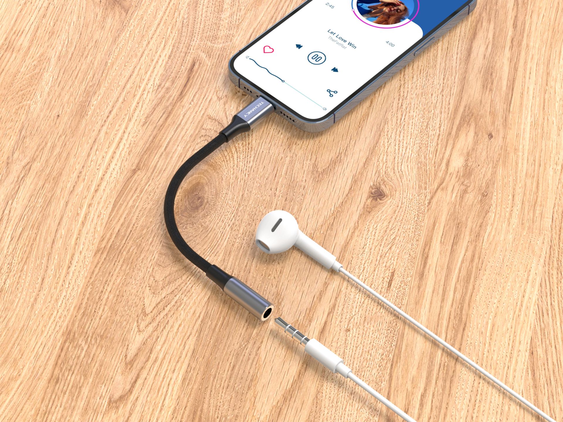 Bluetooth Headphone Adapter For Iphone, Lightning To 3.5 Mm Jack Adapter With Microphone Compatible Bluetooth Headphone Adapter For Iphone, Lightning To 3.5 Mm Jack Adapter With Microphone Compatible
