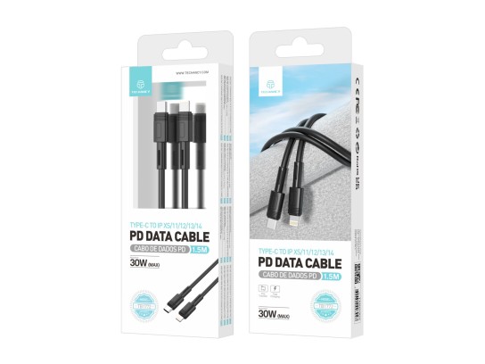 J27 Pd Flash Ladekabel Typ-C zu Lightning Kabel Schwarz 30W