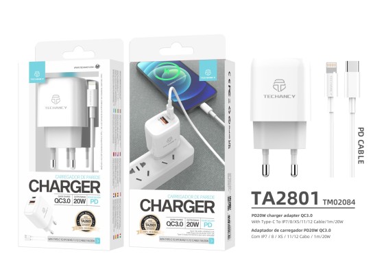 Wand-Ladegerät 20W Pd+Qc3.0 Typec-Lightning Pd Kabel Weiß Wand-Ladegerät 20W Pd+Qc3.0 Typec-Lightning Pd Kabel Weiß