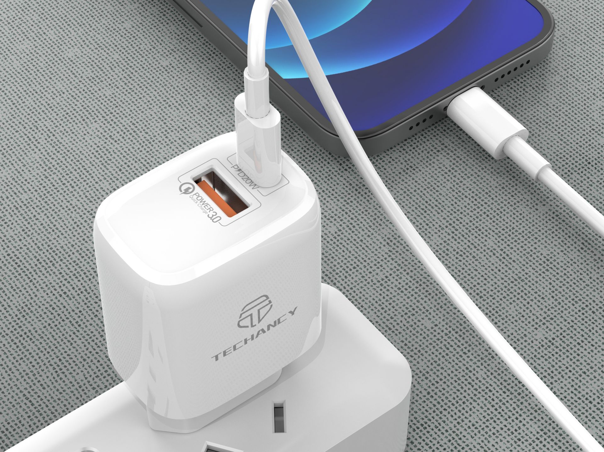 Wand-Ladegerät 20W Pd+Qc3.0 Typec-Lightning Pd Kabel Weiß Wand-Ladegerät 20W Pd+Qc3.0 Typec-Lightning Pd Kabel Weiß
