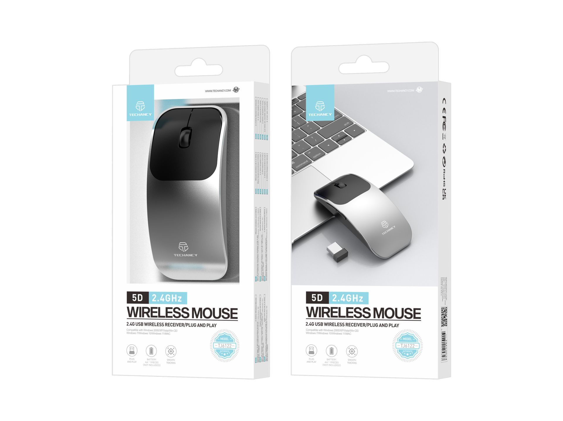 Mouse senza fili Techancy, mouse ergonomico Usb senza fili 2.4G, mouse senza fili per computer, Pc, Mouse senza fili Techancy, mouse ergonomico Usb senza fili 2.4G, mouse senza fili per computer, Pc,
