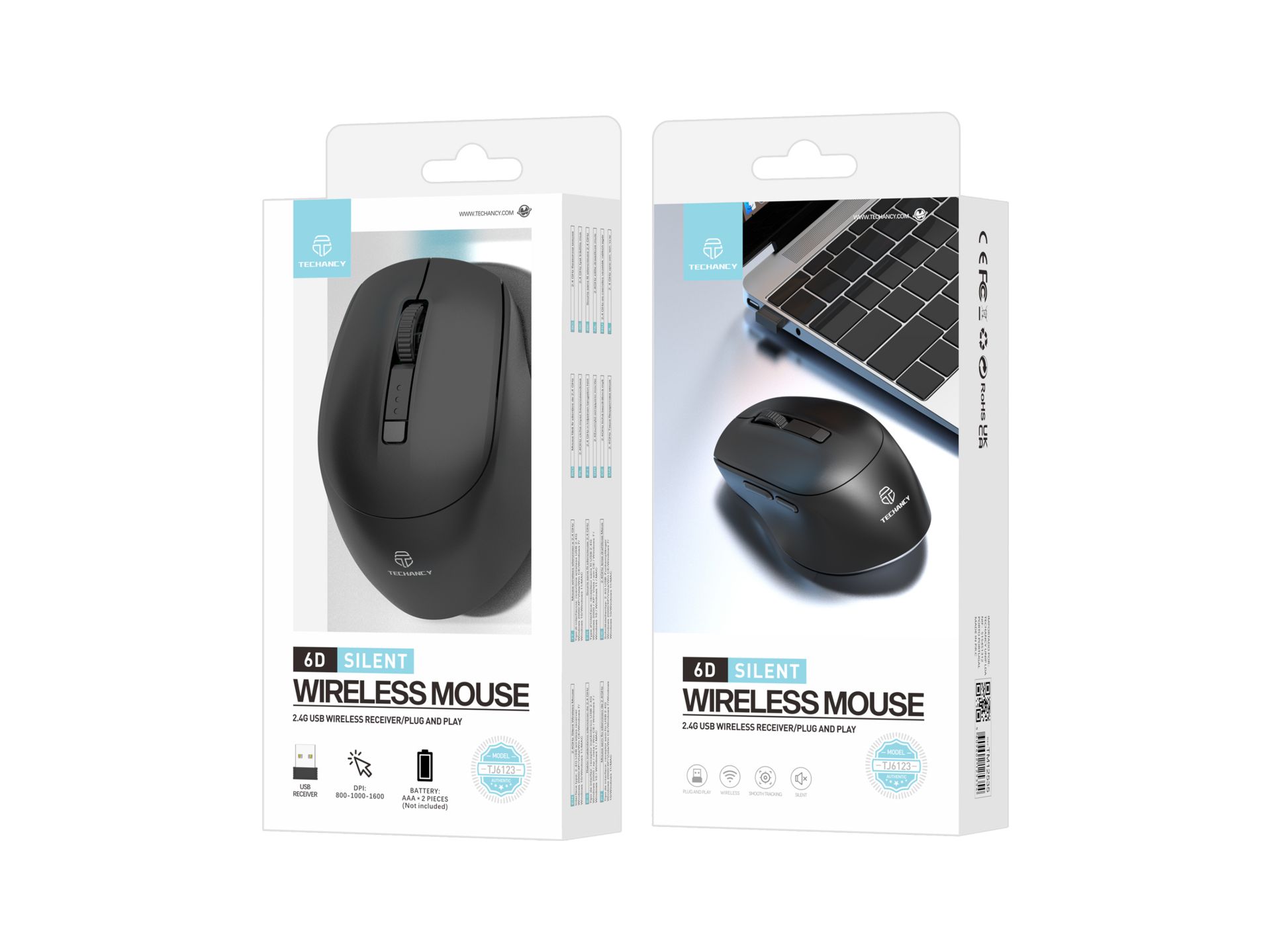 Techancy Wireless Mouse, 2.4G Wireless Usb Ergonomic Mouse, Wireless Mouse For Computer, Pc, Mac, La Techancy Wireless Mouse, 2.4G Wireless Usb Ergonomic Mouse, Wireless Mouse For Computer, Pc, Mac, La