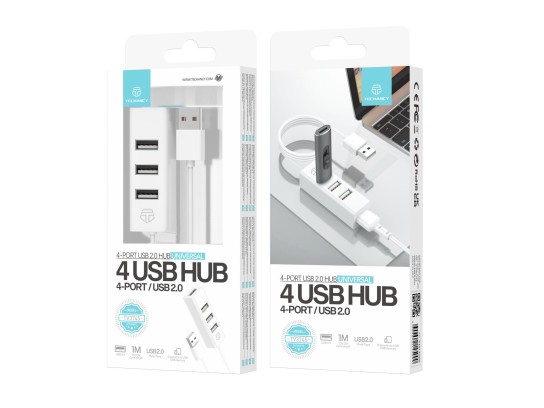 Hub Usb 2.0 a 4 porte Bianco Hub Usb 2.0 a 4 porte Bianco